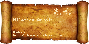 Miletics Arnold névjegykártya